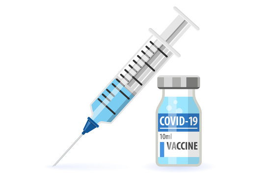 Covid-19 Coronavirus vaccine and syringe