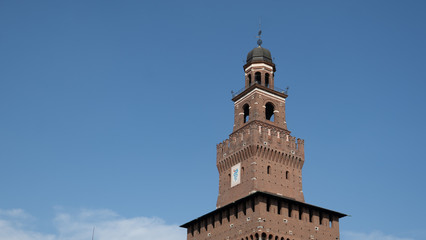 Fototapeta na wymiar Tower Castle Sforzesco