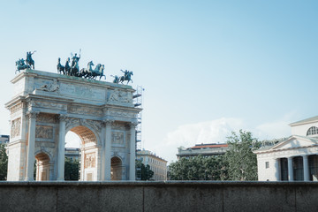 Fototapeta na wymiar Peace Arch Milano