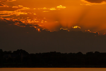 sunset over the city