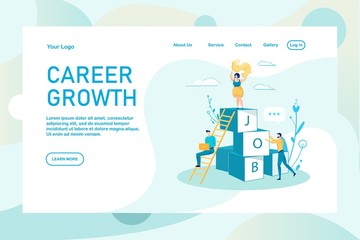 Career Growth Business Success Flat Landing Page