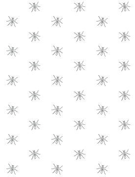 Vector seamless pattern of hand drawn doodle sketch ant isolated on white background