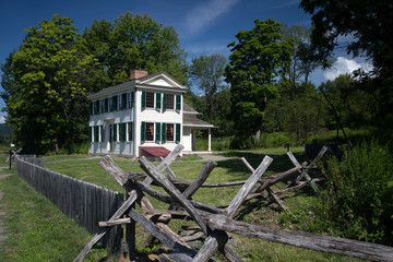 Pennsylvania Rustic wooden farm fence pioneer home. Joseph Smith translated Book of Mormon here....