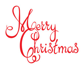 Lettering Merry Christmas. Vector drawing