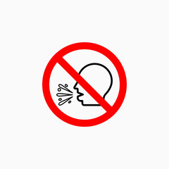 no cough icon, do not sneeze vector