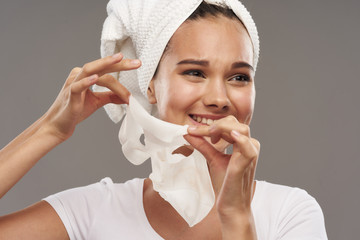 young woman with towel