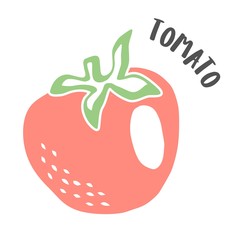 Tomato hand painted with ink brush