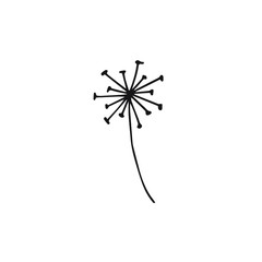 Vector hand drawn doodle sketch dandelion flower branch isolated on white background