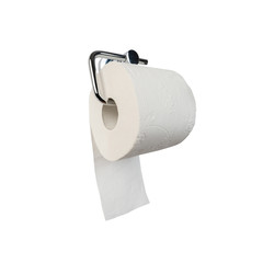 Unrolled toilet paper roll on holder