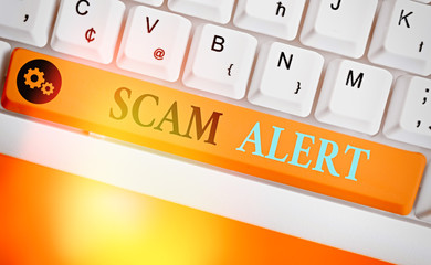 Word writing text Scam Alert. Business photo showcasing unsolicited email that claims the prospect...