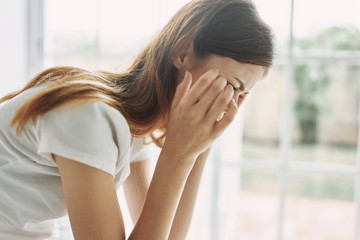 young woman having headache