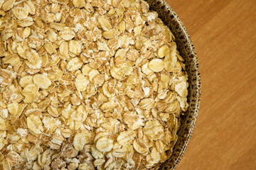 oat meal healthy food life style eating concept bowl on table