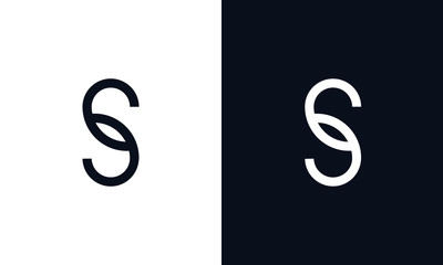 Minimalist modern creative elegant line art letter s logo.