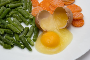 frozen egg with vegetables