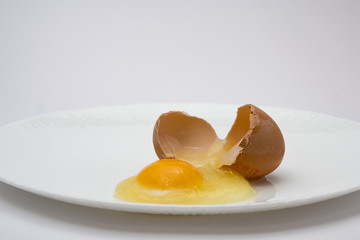 frozen egg on white plate