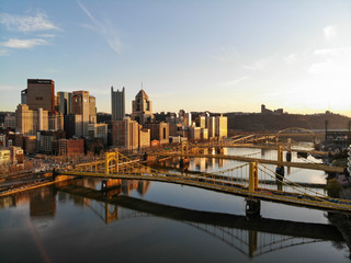 Pittsburgh Sister Bridges - obrazy, fototapety, plakaty