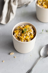 Almond milk oatmeal with passion fruit 