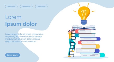 Way to Idea Flat Landing Page Vector Template