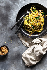 Gluten free pasta with spinach 