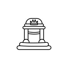 inflatable castle line icon on white background