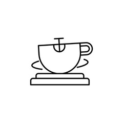 cup line illustration icon on white background