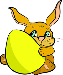 Hand drawn vector illustration of an easter bunny