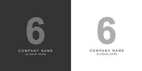 6 logo. 6 number icon. Vector illustration.