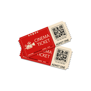 Ticket Cinema.Ticet movie. Vector illustration Isolated on a white background. Vector EPS 10