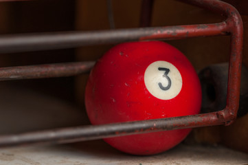 Billiards balls on billiards table. Billiard sport concept
