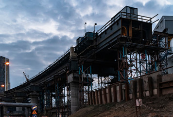Fototapeta premium work on the construction of a high-speed overpass