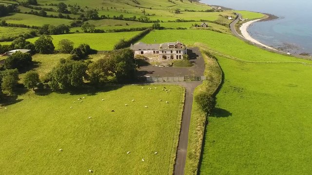 Drumnagreagh House Hotel ruin Glenarm Co Antrim Northern Ireland 