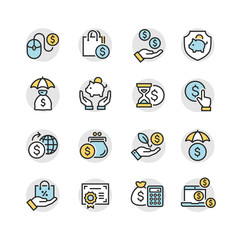 money and finance icon set
