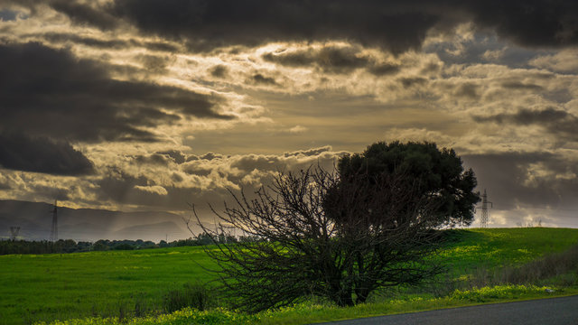Landscape closing a beautiful day. © Aymara