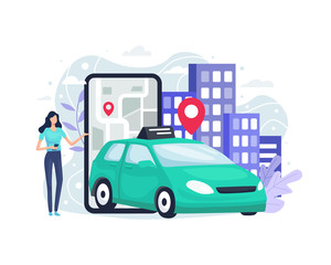 Online taxi or car sharing