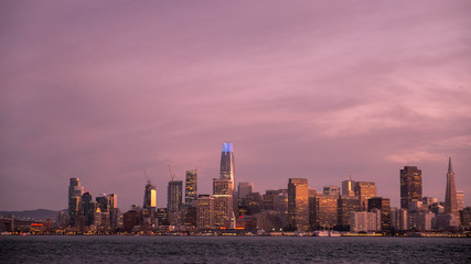 San Francisco, California skyline at sunset