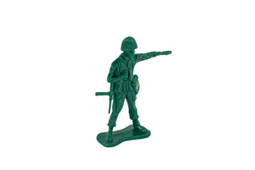 Green toy soldiers on white background. Soldier one on six models. (1/6) Picture ten on sixteen viewing angles. (10/16)