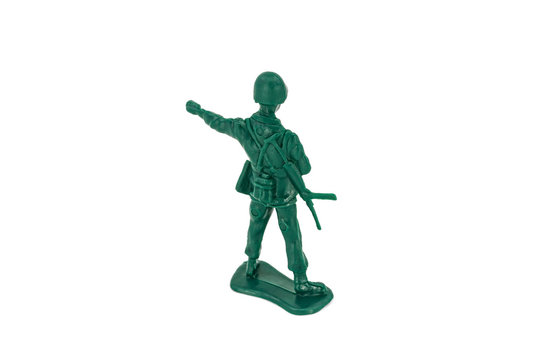 Green toy soldiers on white background. Soldier one on six models. (1/6) Picture twelve on sixteen viewing angles. (12/16)
