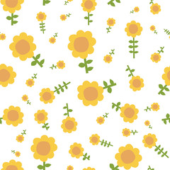 Summer 60s retro fresh daisy vector repeat. Perfect for home, kids, stationary, wrapping, scrapbooking.