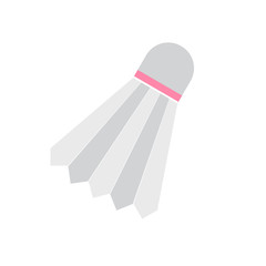 Vector flat cartoon pink badminton shuttlecock isolated on white background