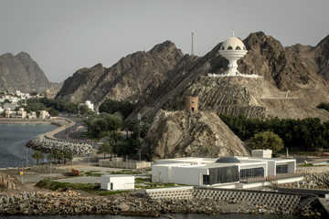 Muscat. Oman. Oman Sultanate, Muscat, Riyam Park, monument in the shape of a giant censer,