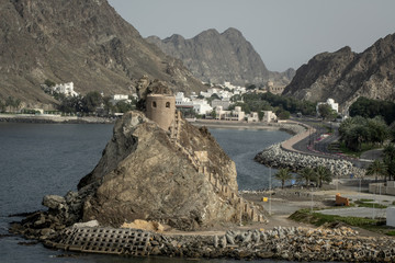 Muscat. Oman. Oman Sultanate, Muscat, Riyam Park, monument in the shape of a giant censer,