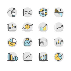 diagram and graphs related vector icons
