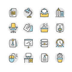 Business Office vector Icon Set
