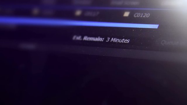 Computer Rendering A Video In Video Editing Software Showing Progress Bar