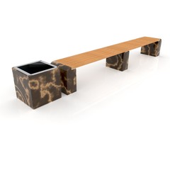 3d model Euro1 line bench and Carolina urn