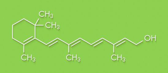 Vitamin A (retinol) molecule. Skeletal formula.