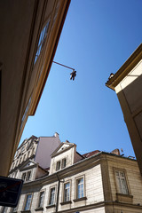 Fototapeta na wymiar Prague Man Hanging Out