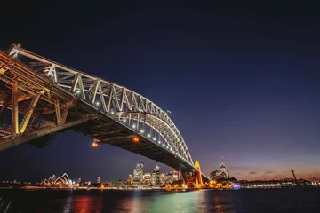 Papier Peint photo Sydney Harbour Bridge sydney harbour bridge at night