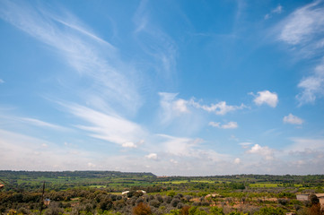 Fototapeta na wymiar Spain landscape with blue sky