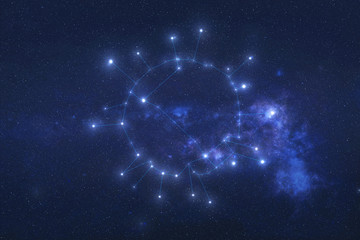 Coronavirus Constellation in outer space with lines. Night sky. Elements of this image were...